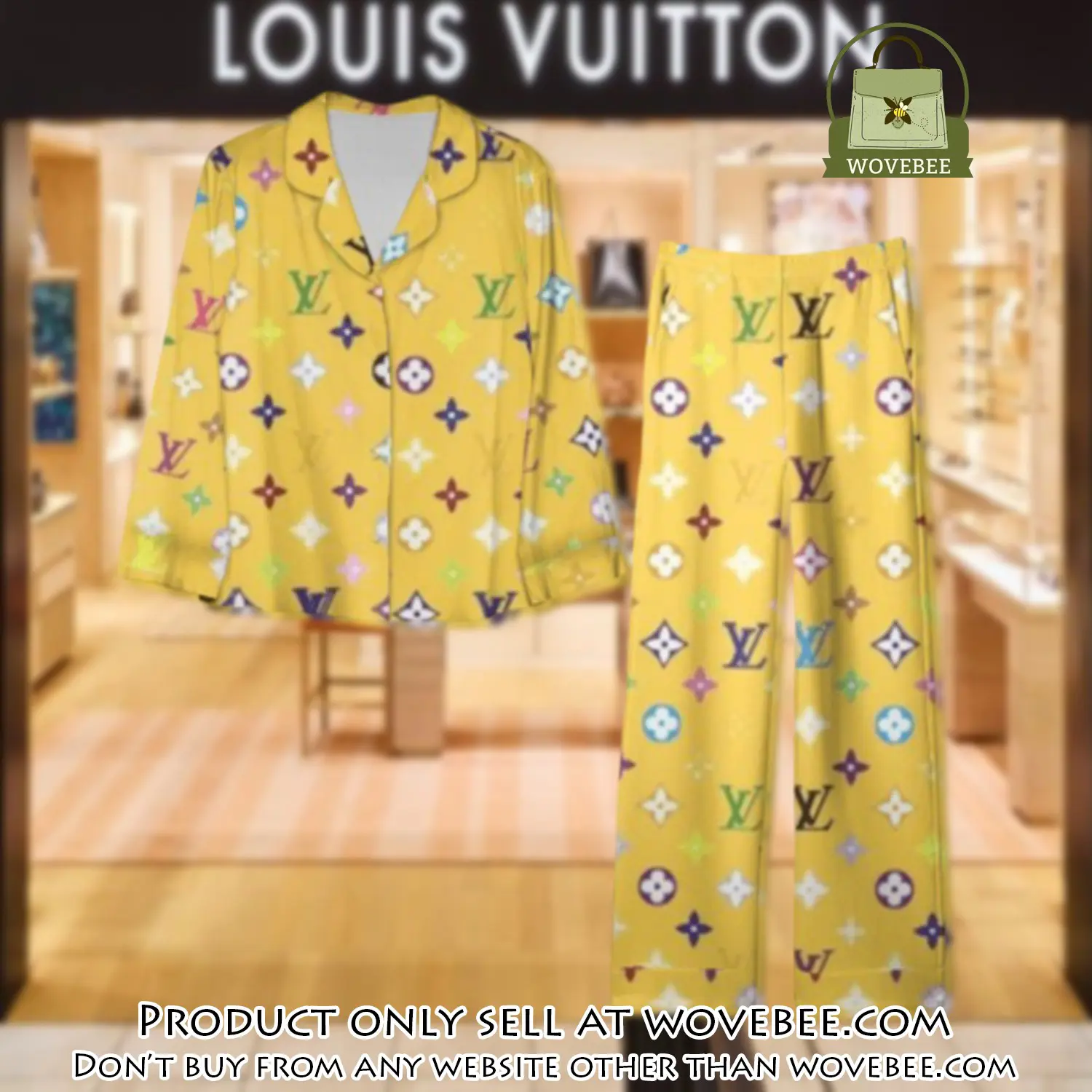 Trending luxury lv satin pajama set pjs1085 wvb1345847